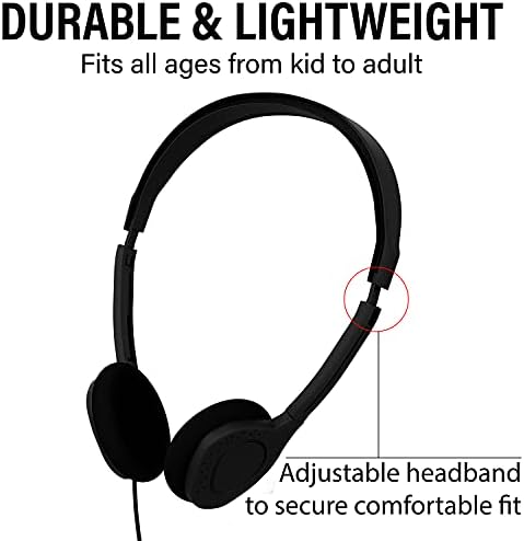Maeline 20-Pack On-Ear Headphones with 3.5 mm Plug – Premium Bulk Audio Solution for Schools and Offices – Adjustable Fit, Durable Design, and Reliable Sound Performance for Kids and Professionals