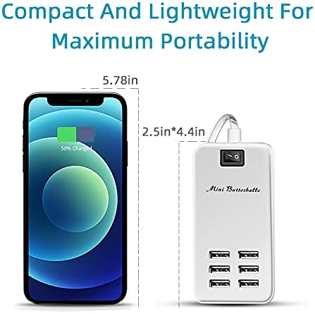 Ultimate 6-Port USB Charging Hub: High-Speed AC Power Adapter with Surge Protection for Seamless Device Charging at Home, Office, or Travel – Compact and Safe Charging Station for Smartphones, Tablets, and More