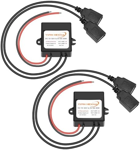 High-Efficiency 12 V/24 V to 5 V Dual USB-C Power Converter – 30 W DC-DC Step Down Module with 6 A Output for Rapid Device Charging and Universal Compatibility