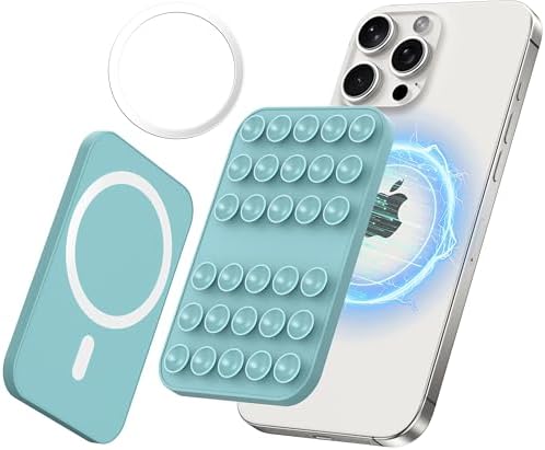 Revolutionary Patented Magnetic Suction Grip Mount for i Phone & Android – Effortless Hands-Free Phone Holder in Deep Blue, Perfect for Content Creators, Capture Stunning Selfies and Videos, Ultimate Compatibility with Mag Safe and Standard Cases, Portable and Stylish Design for On-the-Go Use