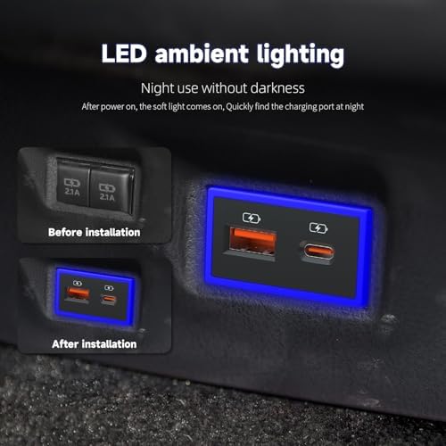 High-Speed Car Charger for Toyota with PD 3.0 USB Type-C Fast Charging & LED Light Show – Ultimate Power Adapter for Modern Devices, Enhanced Durability & Compatibility for Seamless Travel