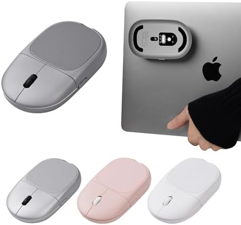 Sleek Pink Magnito Magnetic Wireless Bluetooth Mouse: The Ultimate Travel Companion for Mac, i Pad, Windows & More – Silent Clicks, Compact Design, Effortless Portability & Enhanced Device Compatibility