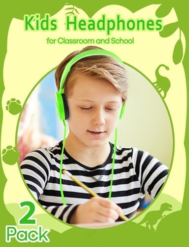 Premium Dual Pack Kids’ Classroom Headphones – Foldable & Swivel Design for Ultimate Portability – High-Definition Stereo Sound with 3.5 mm Jack – Comfortable Over-Ear Fit in Eye-Catching Blue & Pink – Robust Wired Headphones Tailored for K-12 Learning Environments