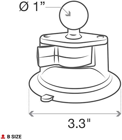 RAM MOUNTS Twist-Lock Suction Cup Base RAP-B-224-1 U with 1″ B Size Ball – Ultimate Versatile Mounting Solution for Smartphones and GPS Devices – Secure, Durable, and Easy to Use
