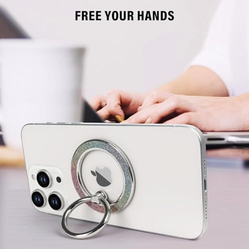 Glamorous Guppy Magnetic Phone Ring Holder – 360° Rotating Glitter Grip for i Phone 12-16 Pro Max – Stylish Mag Safe-Compatible Accessory for Enhanced One-Handed Control – Elevate Your Mobile Experience with Secure Stability and Chic Design