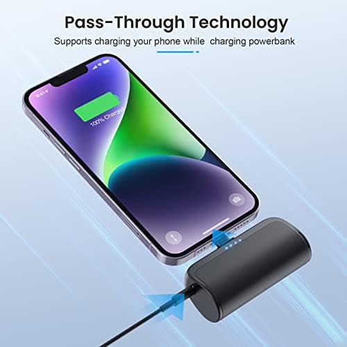 Ultra-Compact 5200 m Ah Power Bank for i Phone – PD Fast Charging Mini Portable Charger with Enhanced Compatibility for i Phone Models 14/13/12/11/XS/XR/X/8/7/6/6 s – Essential On-the-Go Battery Backup for Busy Lifestyles