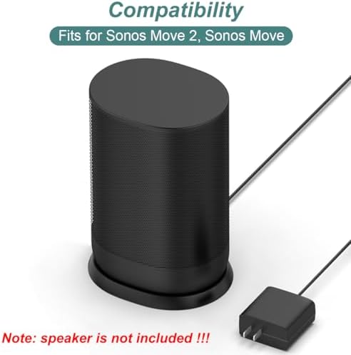 Kissmart Ultra-Fast Charging Dock for Sonos Move Gen 1 & 2 Speakers – High-Efficiency Replacement Adapter with Optimal Compatibility and Chic Aesthetic for Superior Sound Performance – Effortless Power Station for Audiophiles and Home Entertainers