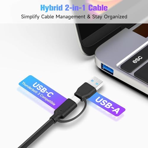 Maximize Your Device Connectivity with the RSHTECH 7-Port Powered USB 3.2 Hub – Lightning-Fast 10 Gbps Transfers, Individual Control Switches, and 3.3 ft Cable for Effortless Multi-Device Management – Perfect USB Hub Splitter for Laptops and PCs – Essential High-Performance Accessory for Home and Office Efficiency