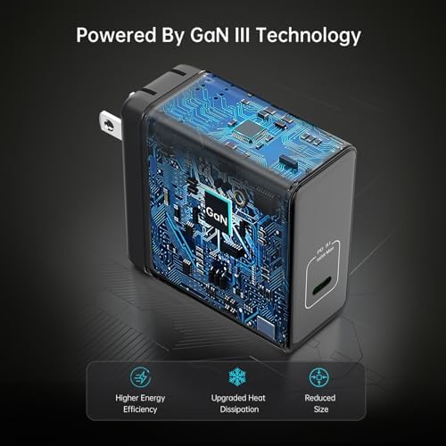 High-Performance 65 W USB C Fast Charger Block – Advanced PD 3.0 & PPS Technology for Rapid Charging, Foldable Design for Maximum Portability, Ideal for Mac Book Pro/Air, i Phone 16/15/14, Samsung Galaxy, Google Pixel – Ultimate Safety Features for Reliable Power Anywhere