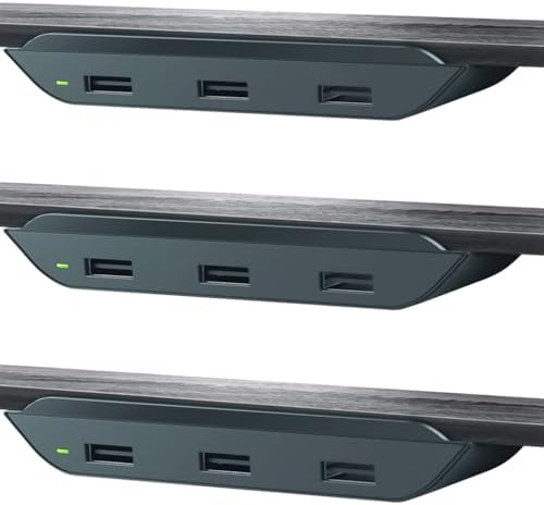 Efficient USB Multi-Port Desktop Power Station with Quick Charge 3.0 – Versatile 3-Port Hub for Rapid Charging of LG & Samsung Devices – 36 W Under-Desk Charging Solution for Enhanced Workspace Organization and Productivity