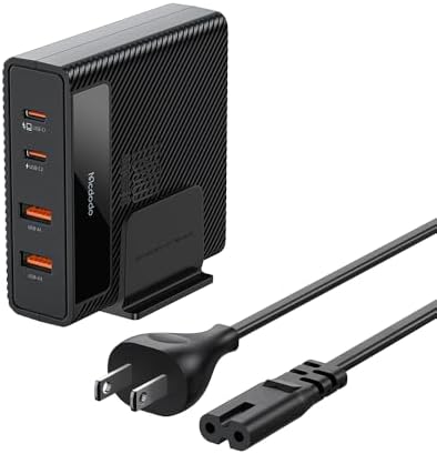Mcdodo 100 W Fast Charging Station – 4-in-1 Multiport USB Hub with 2 USB-A & 2 USB-C for Rapid Power Delivery – Ga N Technology Desktop Charger for i Phone, i Pad, Android, Mac Book – Includes 1.5 m AC Power Cable for Optimal Placement and Enhanced Device Compatibility