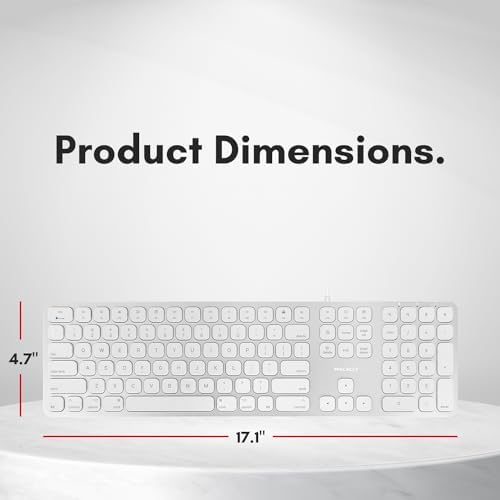 Enhance Your Productivity with the Macally Premium Wired Mac Keyboard – Full-Size Design with Numeric Keypad & Dual USB Hub for Seamless Connectivity | Perfect for Mac mini, Pro, i Mac, & Mac Book Models | Sleek Silver Aluminum Finish for a Stylish Workspace | Comfortable Quiet Keys for Extended Typing Sessions