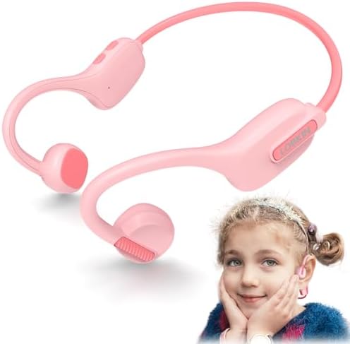LOBKIN Kids Bluetooth Earbuds – Safe Listening with Lightweight Open Ear Design and IPX5 Waterproof Protection – Advanced Bluetooth 5.3, Built-in Microphone – Perfect for School, Home, and Outdoor Adventures – Ideal Gift for Young Explorers