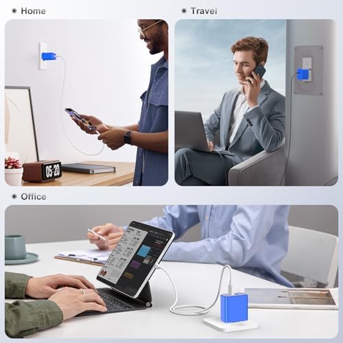 40 W Dual USB-C Fast Charging Block – Ultimate Portable Power Adapter for i Phone, i Pad, Samsung & More – 2-Pack for Effortless Multi-Device Charging – Rapidly Energize Your Gadgets Anywhere