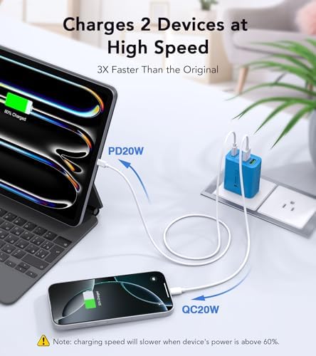 40 W USB C 4-Port Wall Charger 2-Pack – Ultra-Fast Charging Adapter for i Phone 16, i Pad Pro, Nintendo Switch & More – High-Speed PD & QC Technology for Multiple Devices – Compact & Stylish Red Design – Perfect for Travel and Daily Use