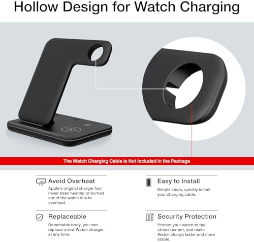Ultimate 3-in-1 Apple Device Charging Dock – RR SPORTS Fast Charge Hub for i Phone 14/13/12/11/X/8/Pro/Max, Air Pods & Apple Watch Series 8/Ultra/7/6/SE/5/4/3/2 – Streamlined Power Management with Quick Charge Adapter for Home & Office Efficiency, Sleek Space-Saving Design for Modern Aesthetics and Unmatched Convenience