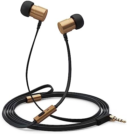 Elevate Your Audio Experience: Symphonized Metal Wired Earbuds with Built-in Microphone for Seamless Communication – Premium In-Ear Headphones for Computer, Laptop & Smartphone Use – Durable 3.5 mm Aux Jack Earbuds with Comfortable Fit and Tangle-Free Design