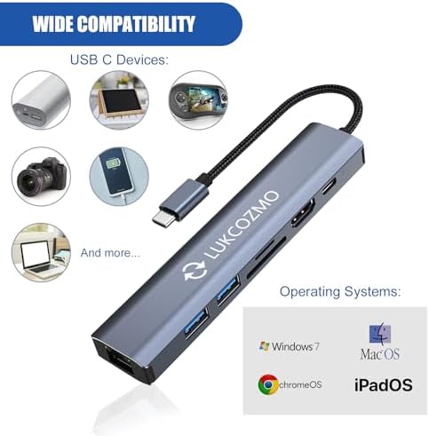 Elevate Your Digital Workspace with the Ultimate 7-in-1 USB C Hub & USB Splitter – Lightning-Fast Data Transfer for Mac Book, Dell, HP Laptops, and Smartphones – All-in-One Port Extender Featuring TF/SD Card Reader and Audio Output – Compact, Durable Accessory for Seamless Connectivity and Enhanced Productivity
