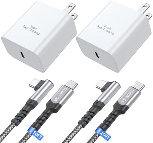 Costyle 45 W USB-C Fast Charger with 10 FT Type C Cable – Ultimate Rapid Charging Solution for Samsung Galaxy S20 to S25 & Note 20 – Travel-Friendly, Compact Design with Advanced Safety Features for Optimal Battery Longevity