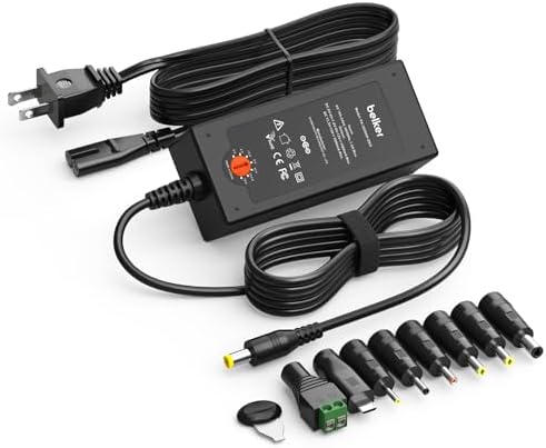 Universal 45 W Multi-Voltage AC/DC Power Adapter for Household Electronics – Versatile and Reliable Charging Solution for LED Strip Lights, Routers, and Smart Devices – Supports 0.5 A to 3 A with Enhanced Compatibility and Fast Charging Features for Optimal Performance