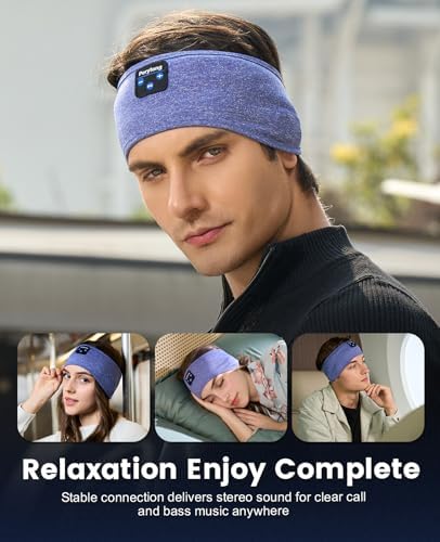 Ergonomic Bluetooth Sleep Headphones: Wireless Sports Headband with Hi-Fi Stereo Sound for Ultimate ASMR Relaxation – Lightweight, Cozy Audio Solution for Men and Women, Perfect for Meditation and Restful Sleep