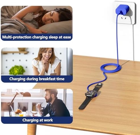 Premium 5 W Fast Charging USB C Cable for Apple Watch – 6 ft Magnetic Charger, MFi Certified, Compatible with Series SE2/8/7 & All Sizes 38 mm to 45 mm – Reliable & Efficient Power Solution for On-the-Go Users