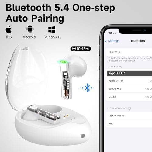 Discover the aigo True Wireless Earbuds: Cutting-Edge Bluetooth 5.4 Headphones with Touch Controls, Water-Resistant Design, and Dual-Microphone Clarity – Vibrant Super Shine Yellow with Convenient Neck Lanyard for Effortless On-the-Go Listening and Enhanced Audio Quality.