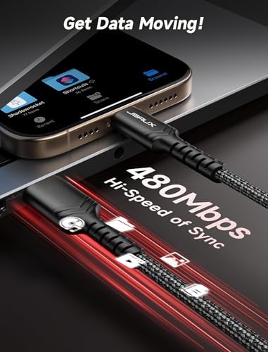 JSAUX 10 ft USB C Cable 2-Pack – High-Speed Charging & Data Transfer for i Phone 16 Series, Samsung Galaxy S20/S10/S9 & Note 20 – Durable Nylon Braided Design for Ultimate Reliability – Perfect for Home, Office & On-the-Go Use – Enhanced Compatibility with USB 3.1 Technology – Sleek Black Finish for Professional Aesthetics