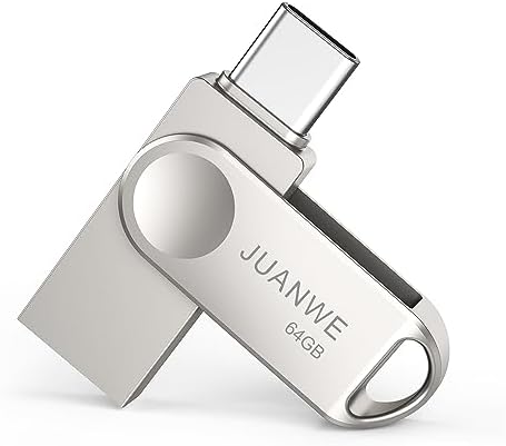 JUANWE 128 GB Dual USB C Flash Drive – High-Speed USB 3.0 OTG Waterproof Thumb Drive with Keyring Hole for Easy Portability – Versatile Mini Storage Solution for PC, Smartphone, Tablet, and Mac Users