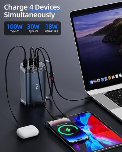 Ultimate 30000 m Ah Portable Power Bank – 65 W USB-C PD Fast Charger with Smart Digital Display for Laptops, Tablets, and Smartphones – Universal Multi-Device Compatibility for Mac Book, Dell XPS, i Pad, Steam Deck, i Phone, and Samsung – Essential Travel Power Solution