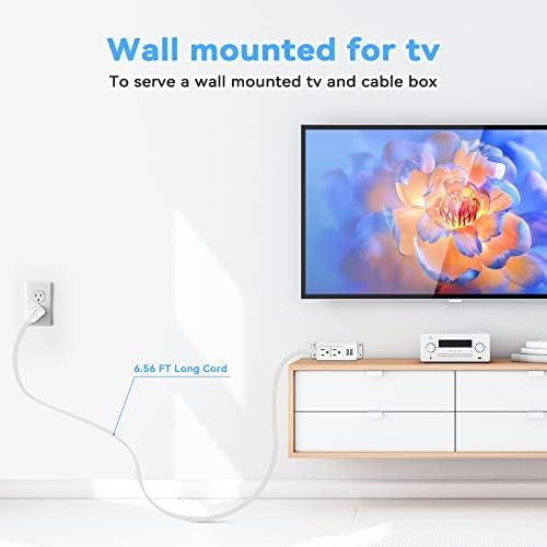 Kungfuking Wall-Mountable Power Strip with USB Ports – 6.56 FT Surge Protector Extension Cord Featuring 2 AC Outlets and Flat Plug Design for Enhanced Charging Flexibility and Device Safety