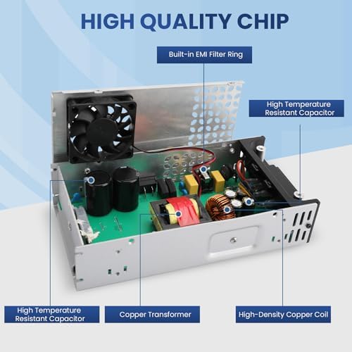 High-Efficiency 110 V AC to 12 V DC Power Supply Converter – 50 A 600 W Transformer Ideal for RVs, Pumps, LED Strips & LCD Monitors – Reliable Performance with Advanced Safety Features and Versatile Compatibility