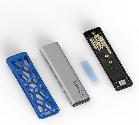 WAVLINK High-Performance Aluminum NVMe M.2 SSD Enclosure – Ultra-Fast 10 Gbps USB Type-C Adapter for 2230/2242/2260/2280 SSDs, Supports Up to 2 TB, UASP Enabled for Enhanced Data Transfer Efficiency and Versatile Device Compatibility with OTG Converter Included