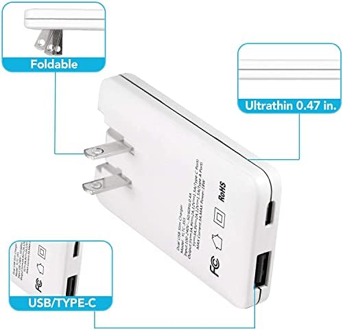 Ultra-Slim 30 W Fast USB C Charger for i Phone & Android – Foldable Travel Wall Plug for Swift Charging of i Phone 16 Pro Max, i Pad, Samsung Galaxy, Google Pixel & More – Compact & Lightweight Power Adapter with Safety Features for Everyday Use