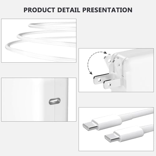 High-Efficiency 100 W USB-C Charger for Mac Book Pro & Air – Rapid Charging Power Adapter Compatible with 16/15/14/13 Inch Models and i Pad Pro 2021/2020/2019/2018 – Ultimate Versatility for All USB-C Devices with Advanced PD 3.0 Technology and Maximum Safety Features
