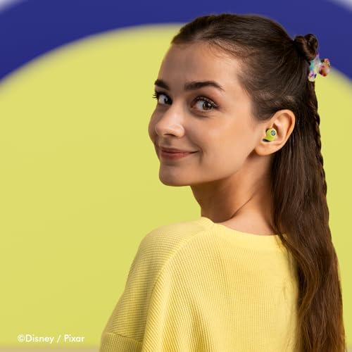 Disney/Pixar Inside Out 2 Joy-Inspired Bluetooth Earbuds – Premium Audio Quality with Integrated Mic for Easy Hands-Free Calling – 30-Hour Playtime with Stylish Charging Case – Perfect Gift for Inside Out Fans of All Ages – Lightweight, Durable Design for Kids and Adults