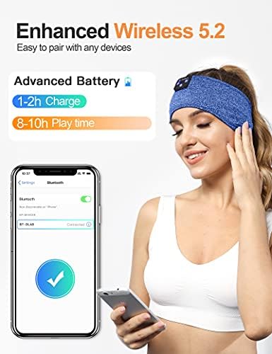 Fulext Bluetooth Sleep Headphones Headband – Ultimate Comfort for Side Sleepers, Thin HD Stereo Sound Quality – Ideal for Insomnia Relief and Travel Convenience – Perfect Gift for Men and Women – Enhanced Compatibility, Long-Lasting Battery Life for All Night Relaxation