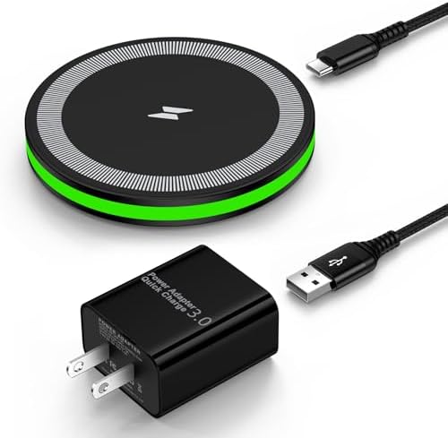 15 W Fast Wireless Charger Pad for Google Pixel 9, 9 Pro, Samsung Galaxy S25/S24/S23 & i Phone 16 — High-Speed Charging with QC3.0 Adapter, Case-Friendly Design, Smart Safety Features, and LED Indicator for Optimal Performance and Protection