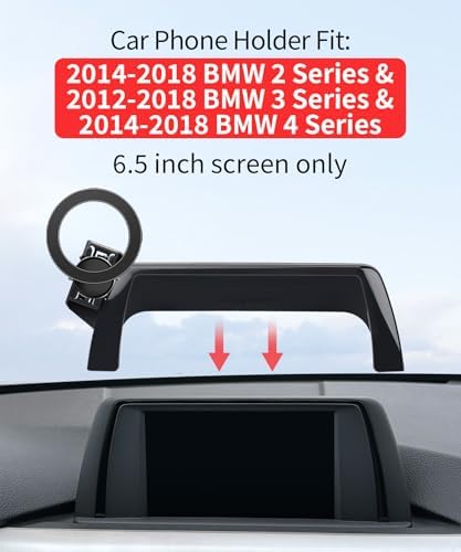 Premium BMW Phone Holder for 2014-2021 2 Series, 2012-2018 3 Series & 2014-2020 4 Series – 360° Rotating Magnetic Mount with Mag Safe Compatibility for Hands-Free Navigation and Modern Aesthetics – Secure Clip Design for Easy Installation and Enhanced Driving Safety