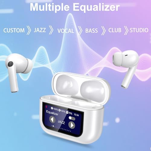 Immerse Yourself in Premium Sound with Bluetooth 5.4 Wireless Earbuds – 40 Hours of Active Noise Cancelling for Crystal-Clear Audio, Ergonomic Design Ensures Comfort During Workouts, IPX7 Waterproof Rating for All-Weather Use, Intuitive Touch Controls for Effortless Navigation, Perfectly Compatible with Android and i OS Devices – The Ultimate Choice for Music Lovers and Active Lifestyles in Chic White Finish