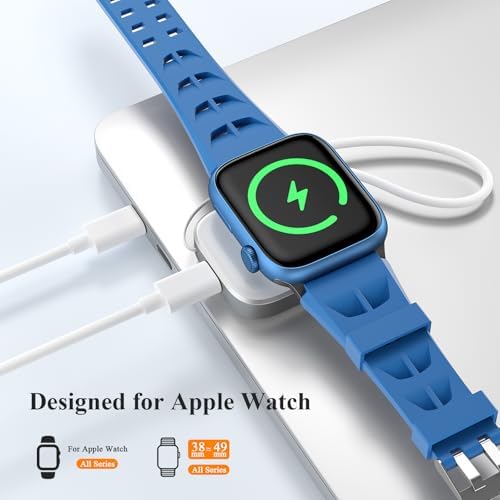 Magnetic Quick Charge Portable Charger for Apple Watch – Lightweight USB Cable Compatible with Ultra 2/1, Series 10-1 & SE – Effortless Travel Solution for Fast Smartwatch Power with Secure Cordless Design