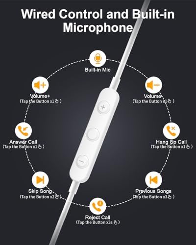 Premium USB C Earbuds with In-Line Microphone for Samsung Galaxy S25/S24/S23/S22 FE, i Phone 16/15 Pro Max, and Google Pixel 9 Pro – Advanced Noise Cancelling Stereo Earphones with Effortless Volume Control for Ultimate Sound Experience and All-Day Comfort