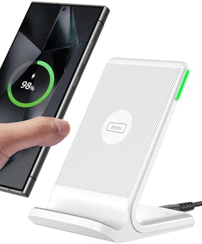 Ultimate INIU 15 W Wireless Charger – Qi-Certified Fast Charging Station with Sleep-Friendly Adaptive Light for i Phone 16/15/14/13 Pro, Samsung Galaxy S25/S24/S23, and More – Compact & Safe Power Hub for Home and Office Use