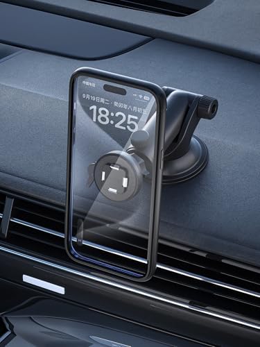 sincetop Car Phone Mount with Instant Quick Release Series Q[Quad] – 360° Adjustable Dashboard Phone Holder, One-Second Detach, Compatible with iPhone/Samsung – Enhanced Compatibility and Speed