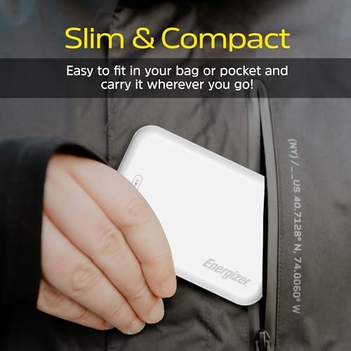 Energizer 5000 m Ah Magnetic Wireless Power Bank for i Phone 16/15/14/13/12 Pro Series – Fast 15 W USB-C Charging, Compact, and Tangle-Free Design for Ultimate Portability and Convenience