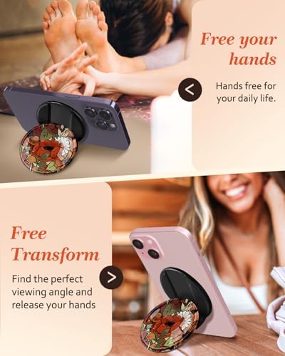 Adorable Cartoon Mag Safe-Compatible Phone Grip Stand – Lightweight Kickstand Ring Holder for Enhanced Usability – Perfect Accessory for i Phone 16/15/14/13/12 with Playful Design for Women and Girls – Durable, Easy-to-Install Magnetic Phone Accessory