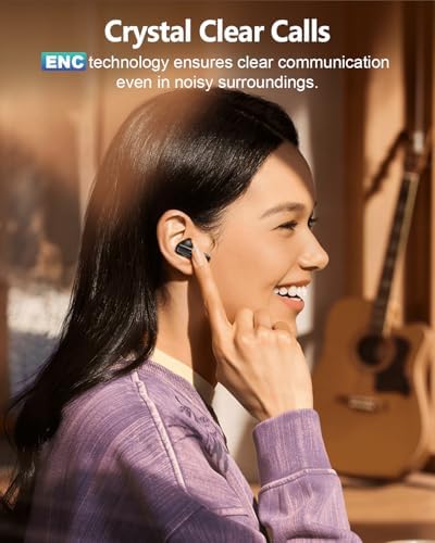Premium Bluetooth Wireless Earbuds with Advanced Touch Control – Cutting-Edge ANC & ENC Noise Cancellation for Immersive Sound – 40 Hours Deep Bass Playback & IPX7 Waterproof Design for Ultimate Durability – Crystal Clear Call Quality with Integrated Microphones – 5 Customizable EQ Settings for Tailored Listening on i OS & Android Devices (Sleek Dark Blue) – Your Ideal Audio Companion for Active Lifestyles and Uninterrupted Enjoyment