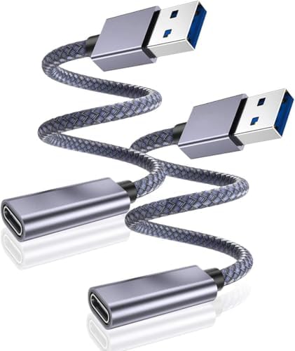 Transform Your Connectivity: Basesailor 3.3 FT USB 3.0 to USB-C Adapter Duo for Lightning-Fast Data Transfer and Universal Charging – Compatible with i Phone 16, i Pad Mini 7, Samsung Galaxy S24/S25, Z Fold/Flip – Exceptional 5 Gbps Speed, Durable Design for Everyday Use