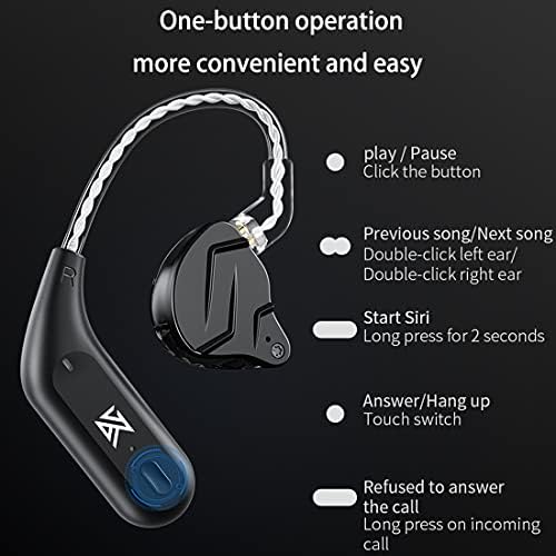 KZ AZ09 Bluetooth 5.4 Module – Premium Waterproof Wireless Ear Hook with Exceptional Battery Life for KZ ZST/ZSTX/ZS10/AS06/AS10/BA10/ZSR/ES4 (B Pin) – Unmatched Audio Freedom and Ergonomic Comfort for Active Lifestyles