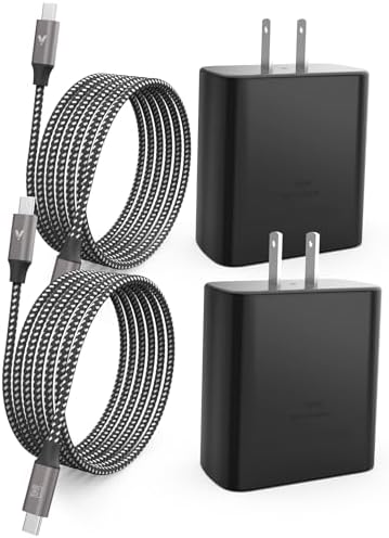45 W USB-C Super Fast Charger for Samsung Galaxy Devices – Dual Pack with 6.6 ft Cable, Enhanced PPS/PD Wall Adapter for S25, S24, S23 Ultra, S22 Plus, and Galaxy Tab 8 – Ultimate Fast Charging Solution for Smartphones and Tablets